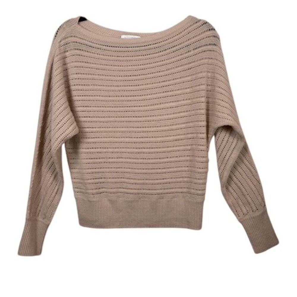 Intermix Wool Cashmere Blush Pink Open Knit Lightweight Sweater Size Small